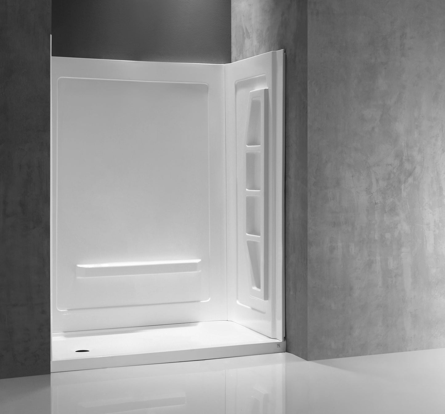 Anzzi SW-AZ010WH Forum 60 in. x 36 in. x 74 in. 3-piece DIY Friendly Alcove Shower Surround in White