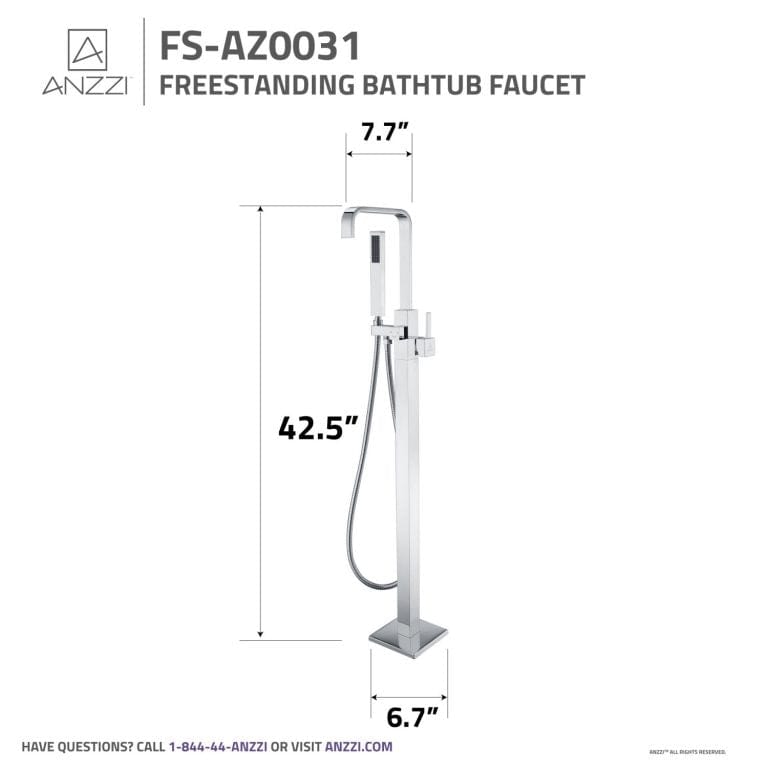 Anzzi Brand FS-AZ0031CH Victoria 2-Handle Claw Foot Tub Faucet with Hand Shower in Polished Chrome