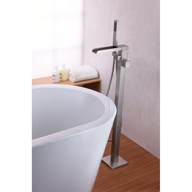 Anzzi Brand FS-AZ0059BN Union 2-Handle Claw Foot Tub Faucet with Hand Shower in Brushed Nickel