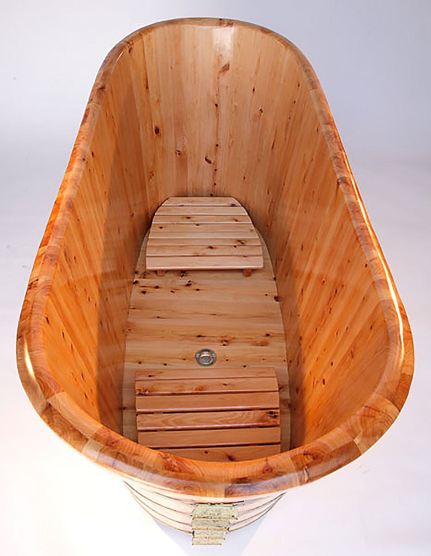 ALFI brand AB1105 63" Free Standing Cedar Wooden Bathtub