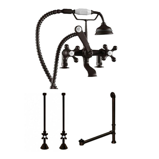 Cambridge Complete Oil Rubbed Bronze Free Standing Plumbing Package for Clawfoot Tub CAM463D-2-PKG-ORB