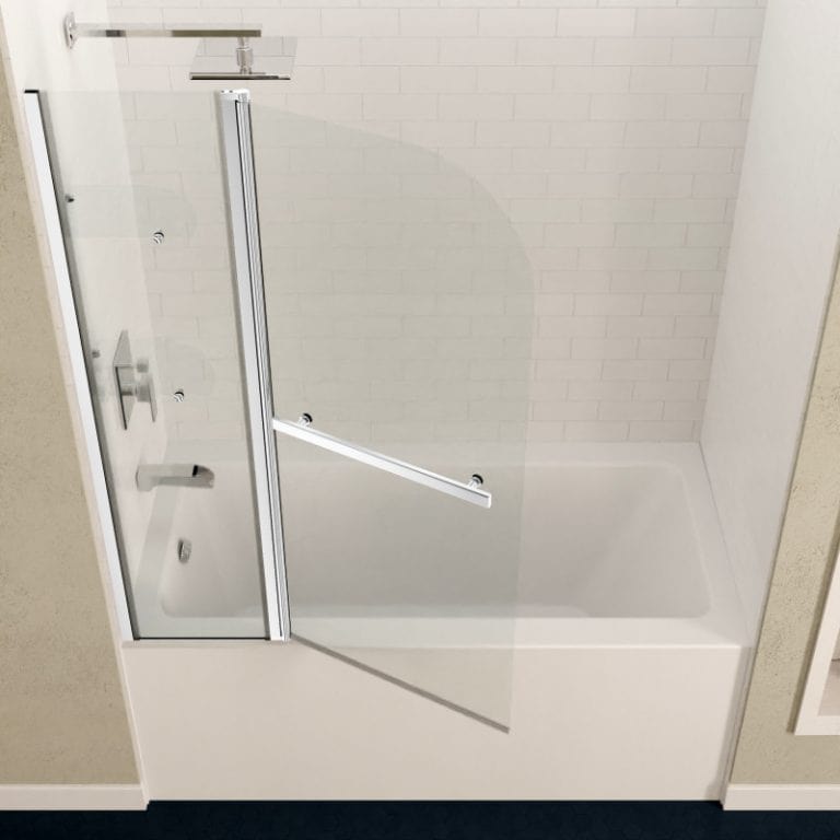 Anzzi Brand SD-AZ054-01CH Galleon 48 in. x 58 in. Frameless Tub Door with TSUNAMI GUARD in Polished Chrome