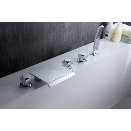 Anzzi Brand FR-AZ044CH Guaira 3-Handle Deck-Mount Roman Tub Faucet in Chrome