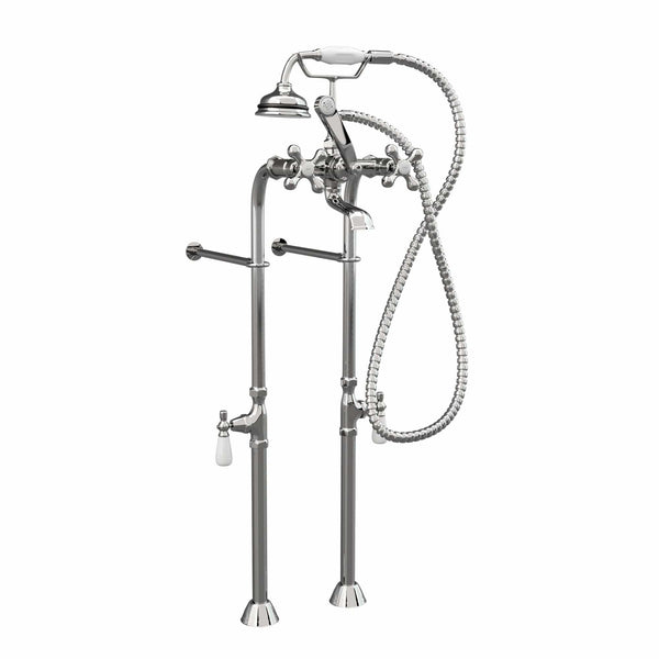 Cambridge Clawfoot Tub Freestanding British Telephone Faucet & Hand Held Shower Combo-Polished Chrome CAM398463-CP