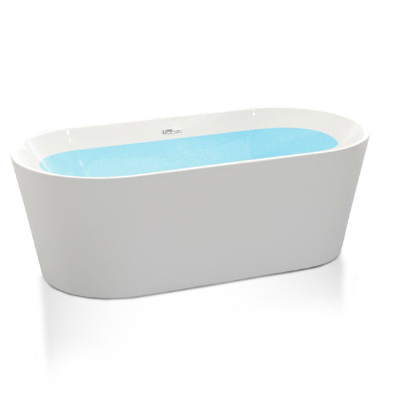 Anzzi Brand FT-AZ098 Chand 67 in. Acrylic Flatbottom Freestanding Bathtub in White