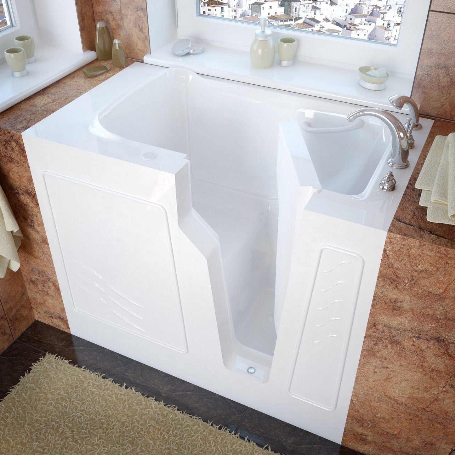 MediTub Walk-In 26 x 46 Right Drain White Soaking Walk-In Bathtub 2646RWS