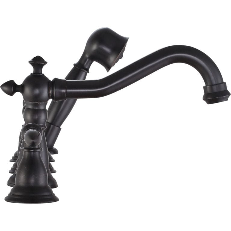 Anzzi Brand FR-AZ091ORB Patriarch 2-Handle Deck-Mount Roman Tub Faucet with Handheld Sprayer in Oil Rubbed Bronze