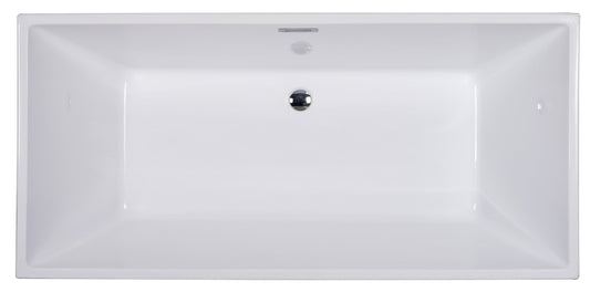 ALFI brand AB8832 67 inch White Rectangular Acrylic Free Standing Soaking Bathtub