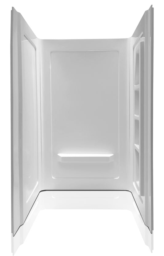 Anzzi SW-AZ8078 Rose 48 in. x 36 in. x 74 in. 3-piece DIY Friendly Alcove Shower Surround in White