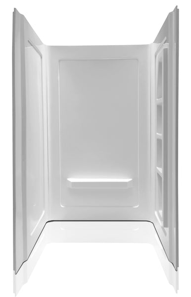 Anzzi SW-AZ8078 Rose 48 in. x 36 in. x 74 in. 3-piece DIY Friendly Alcove Shower Surround in White