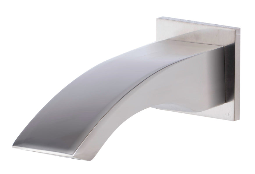 ALFI brand AB3301-BN Brushed Nickel Curved Wallmounted Tub Filler Bathroom Spout