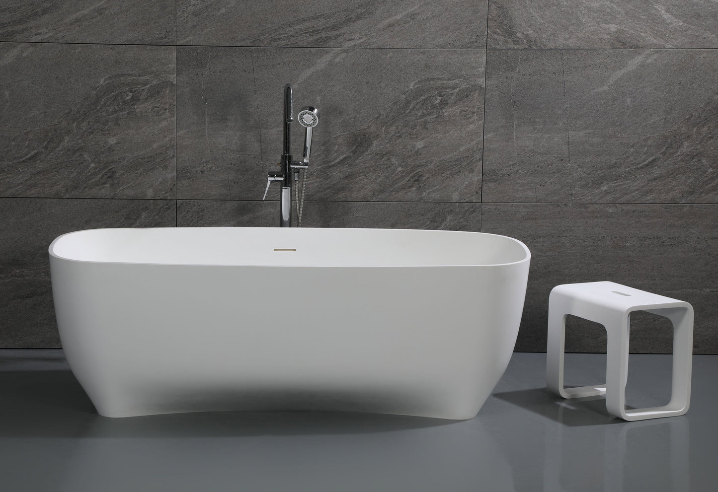 ALFI brand AB9980 67" White Matte Solid Surface Resin Bathtub