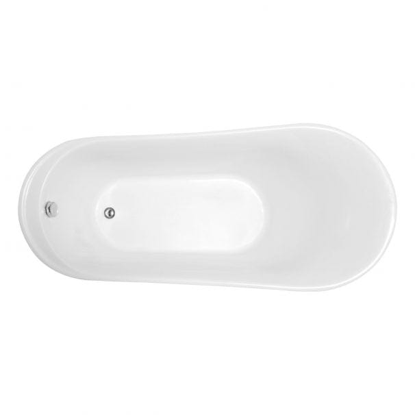 Anzzi Brand FT-AZ095 Prima 67 in. Acrylic Flatbottom Non-Whirlpool Bathtub in White