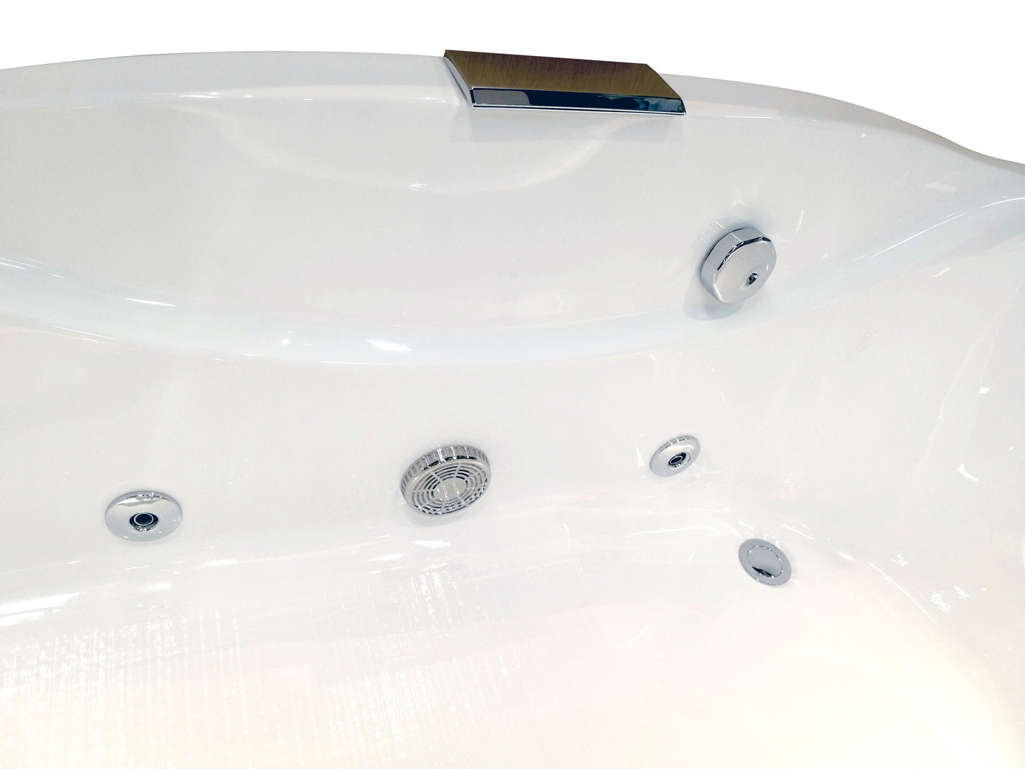 EAGO AM189ETL-L 6 ft Left Drain Acrylic White Whirlpool Bathtub w Fixtures