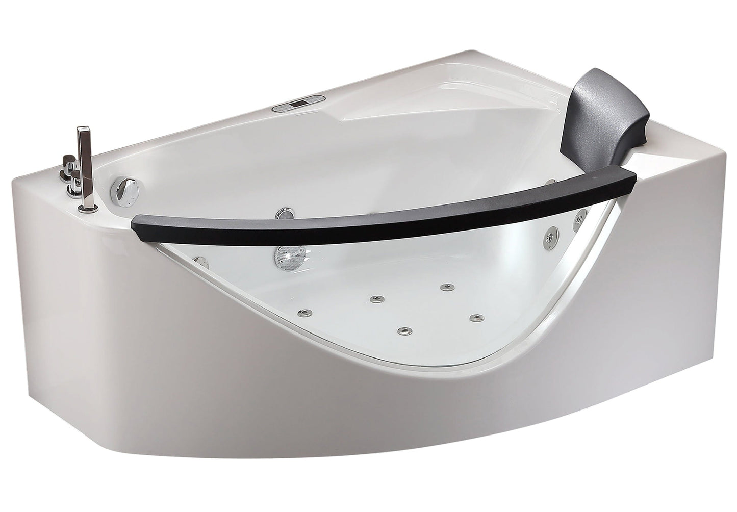 EAGO AM198ETL-L 5 ft Clear Rounded Left Corner Acrylic Whirlpool Bathtub