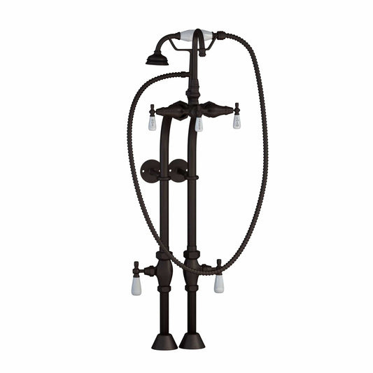 Cambridge Complete Oil Rubbed Bronze Free Standing Plumbing Package for Clawfoot Tub CAM398684-PKG-ORB