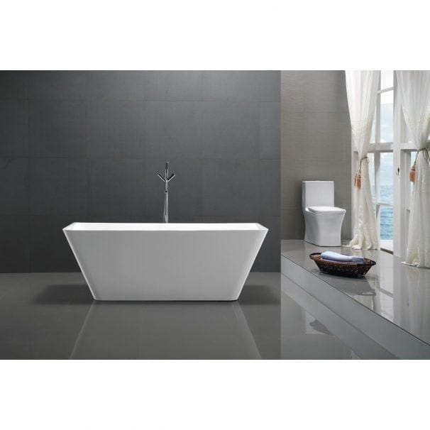 Anzzi Brand FT-AZ099 Zenith Series 5.58 ft. Freestanding Bathtub in White