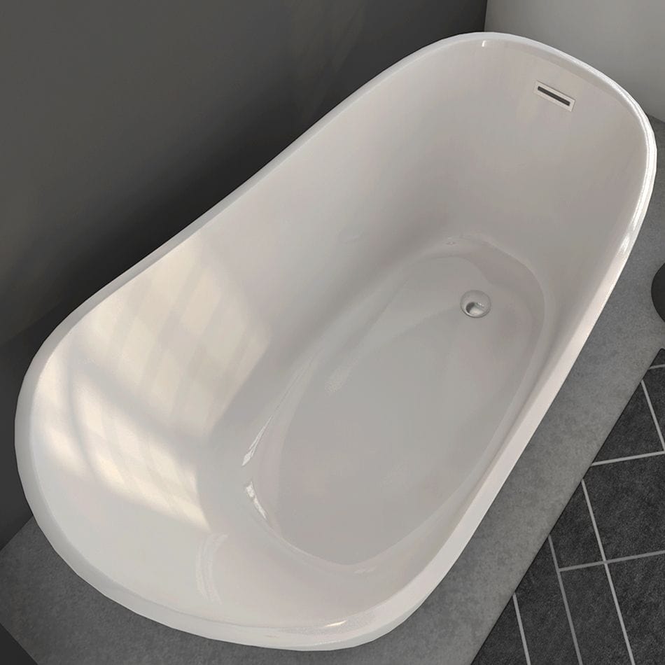 60" Acrylic Slipper Pedestal Soaking Tub