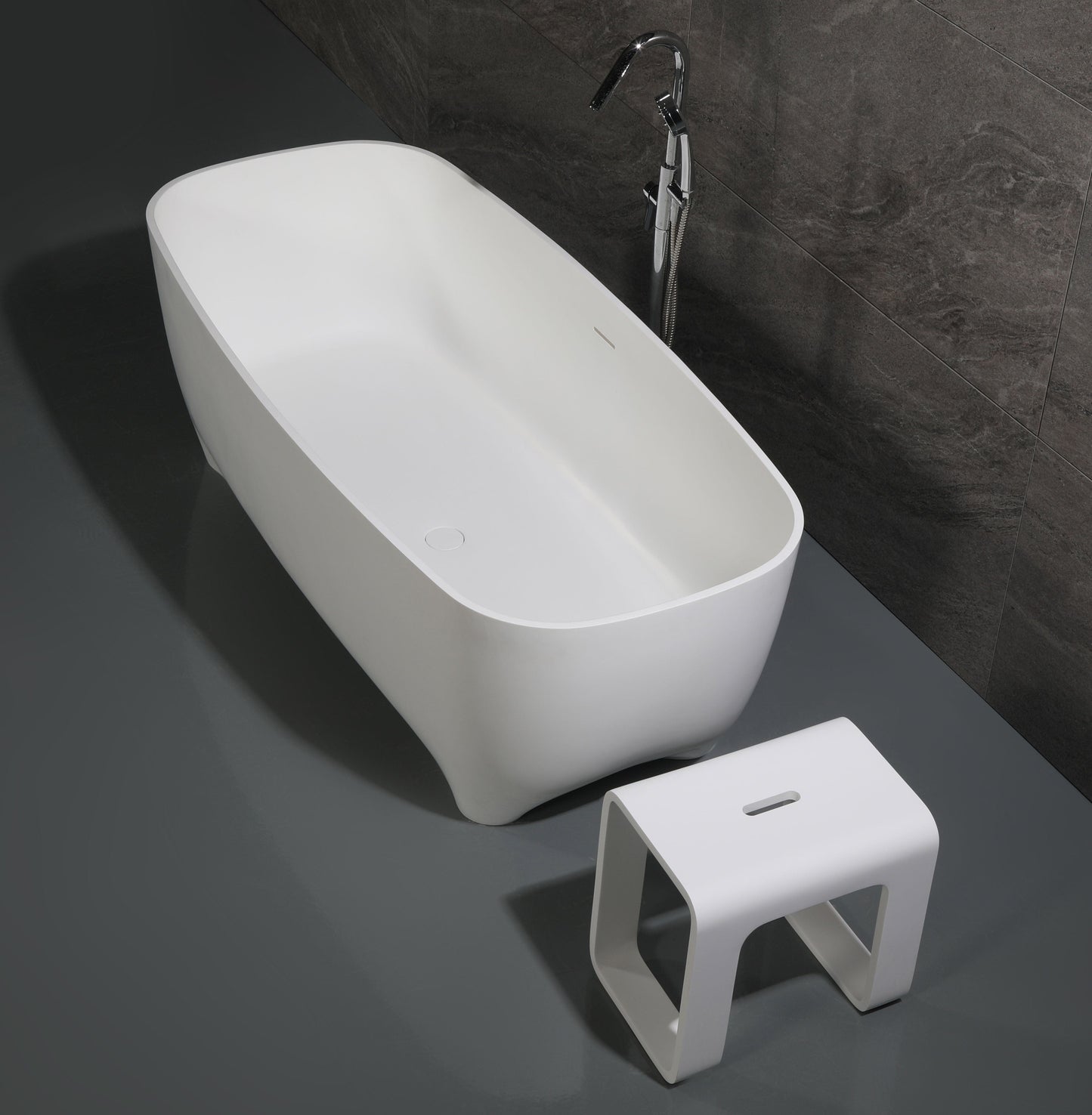 ALFI brand AB9980 67" White Matte Solid Surface Resin Bathtub