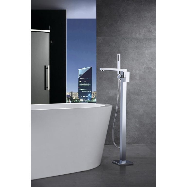 Anzzi Brand FS-AZ0037CH Khone 2-Handle Claw Foot Tub Faucet with Hand Shower in Polished Chrome