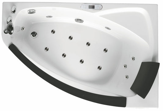 EAGO AM198ETL-L 5 ft Clear Rounded Left Corner Acrylic Whirlpool Bathtub