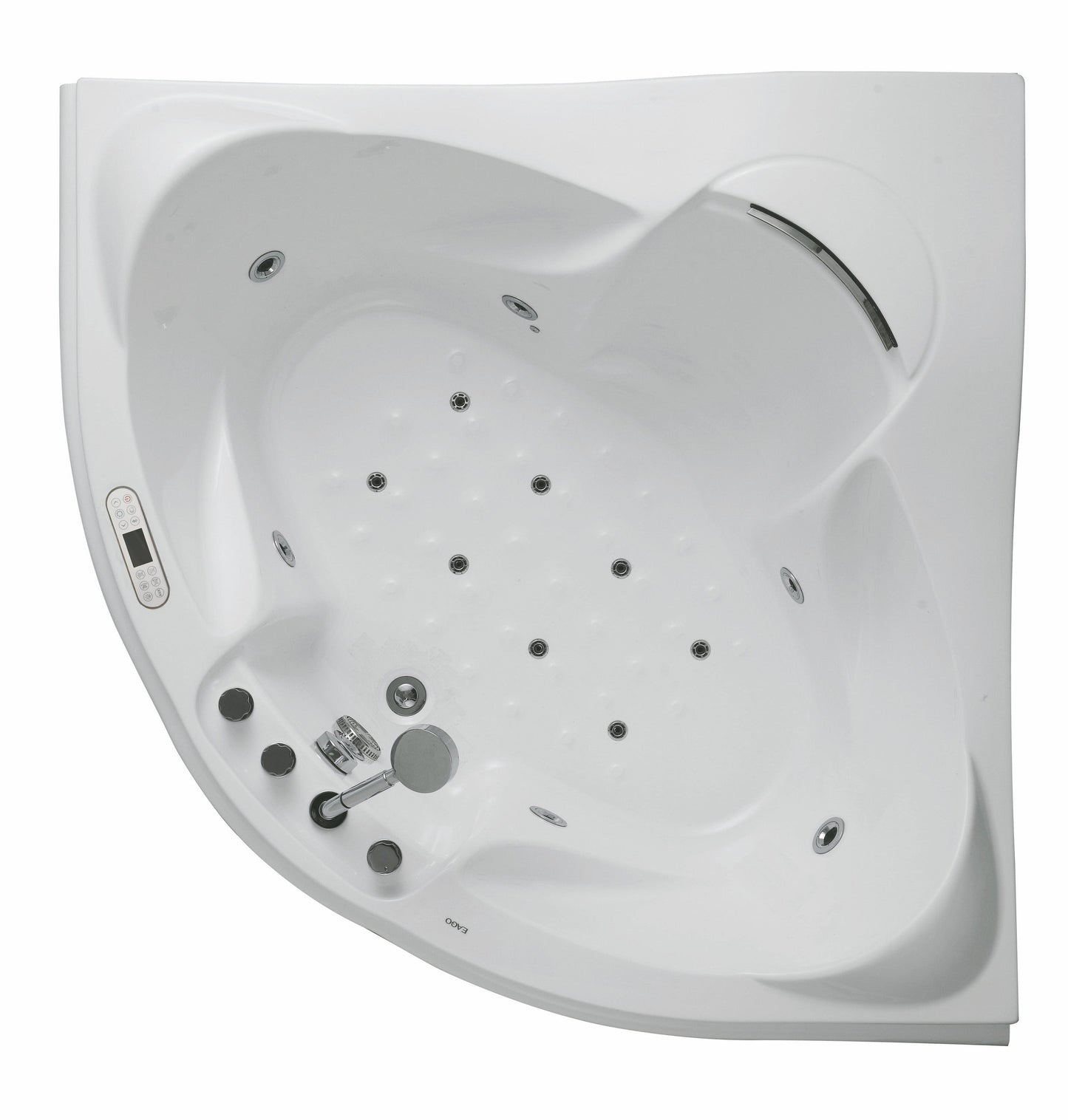 EAGO AM208ETL 5 ft Corner Acrylic White Waterfall Whirlpool Bathtub for Two