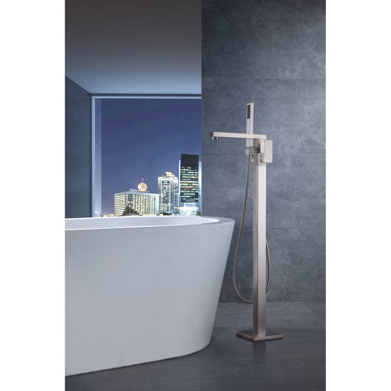 Anzzi Brand FS-AZ0037BN Khone 2-Handle Claw Foot Tub Faucet with Hand Shower in Brushed Nickel