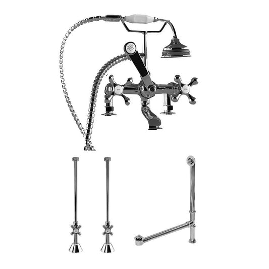 Cambridge Complete Polished Chrome Free Standing Plumbing Package for Clawfoot Tub CAM463D-2-PKG-CP