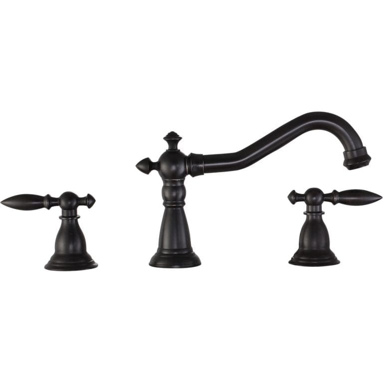 Anzzi Brand FR-AZ091ORB Patriarch 2-Handle Deck-Mount Roman Tub Faucet with Handheld Sprayer in Oil Rubbed Bronze