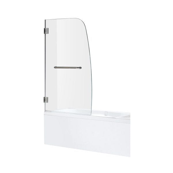 Anzzi Brand SD-AZ10-01BN Grand Series 34 in. by 58 in. Frameless Hinged Tub Door in Brushed Nickel