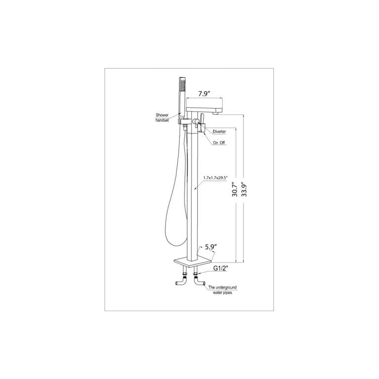 Anzzi Brand FS-AZ0037BN Khone 2-Handle Claw Foot Tub Faucet with Hand Shower in Brushed Nickel