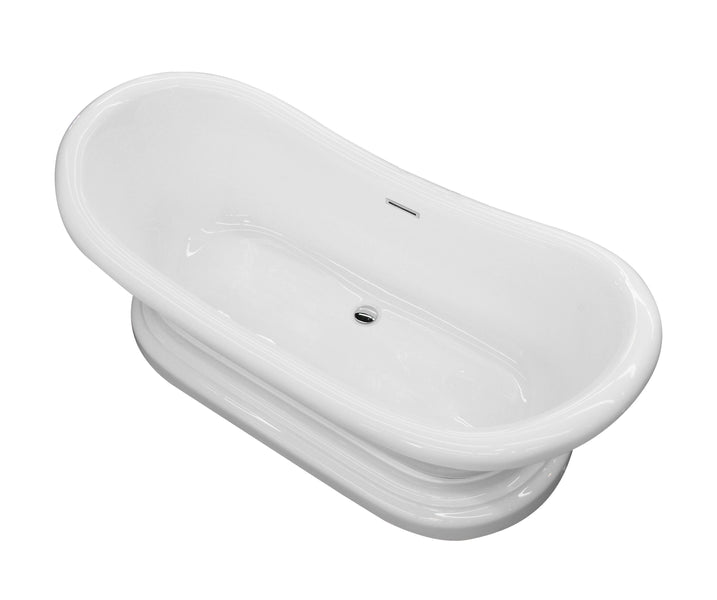 Anzzi Brand FT-AZ113 Ruby 5.9 ft. Acrylic Flatbottom Non-Whirlpool Bathtub-White