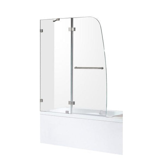 Anzzi Brand SD-AZ11-01CH Herald Series 48 in. by 58 in. Frameless Hinged Tub Door in Chrome