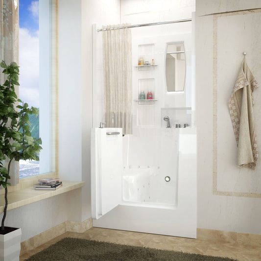 MediTub Walk-In 31 x 40 Right Drain White Air Jetted Walk-In Bathtub 3140RWA