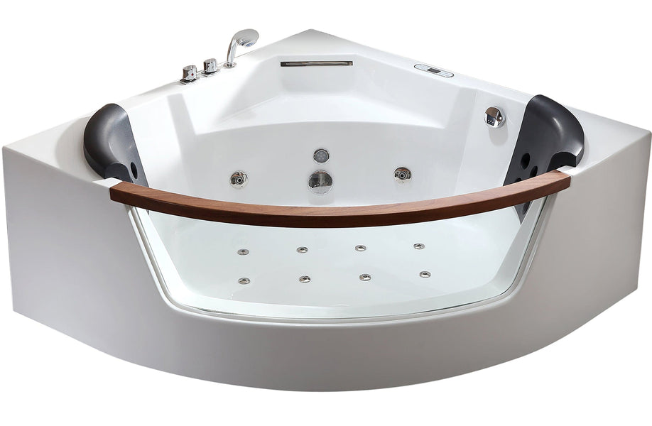 EAGO AM197ETL 5 ft Clear Rounded Corner Acrylic Whirlpool Bathtub for Two