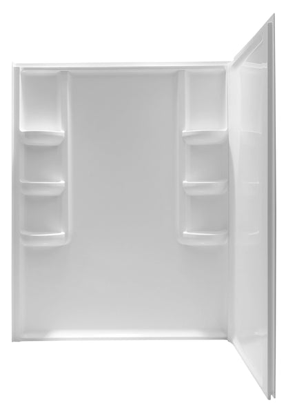 Anzzi SW-AZ8072 Vasu 60 in. x 36 in. x 74 in. 2-piece DIY Friendly Corner Shower Surround in White