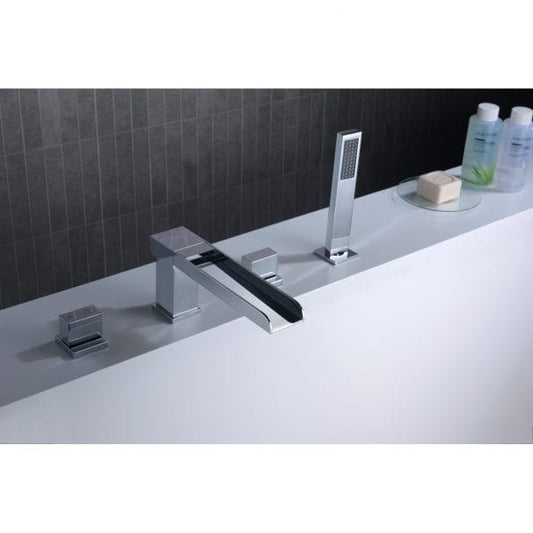 Anzzi Brand FR-AZ039CH Glymur 2-Handle Deck-Mount Roman Tub Faucet in Chrome