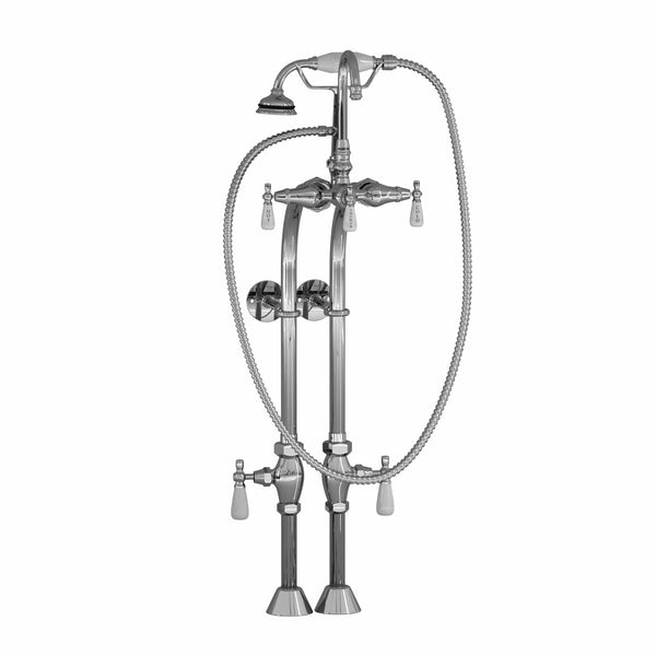 Cambridge Clawfoot Tub Freestanding English Telephone Gooseneck Faucet & Hand Held Shower Combo-Polished Chrome CAM398684-CP