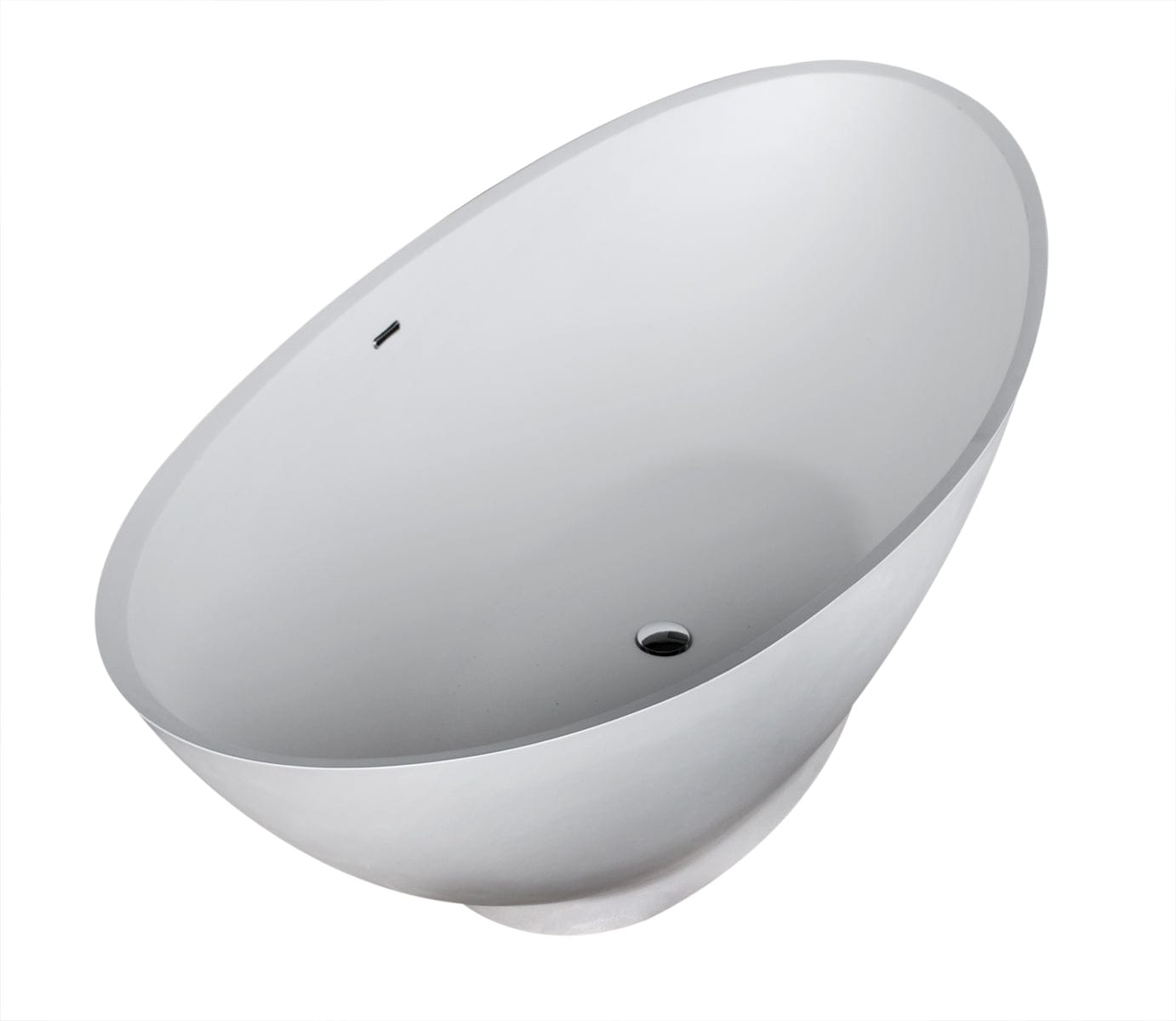 Anzzi Brand FT-AZ8420 Masoko 6.2 ft. Solid Surface Center Drain Freestanding Bathtub in Matte White